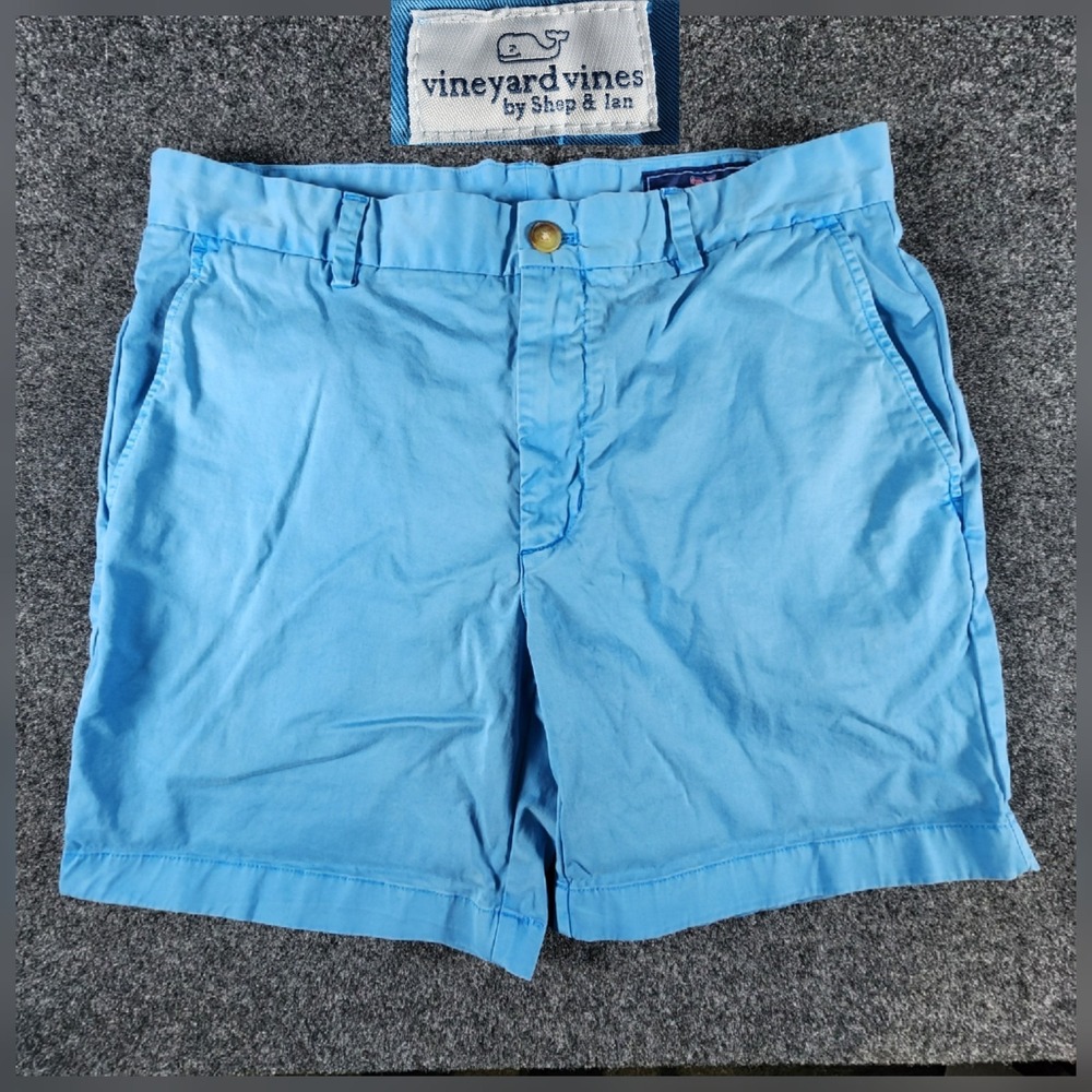 Vineyard Vines Breaker Shorts Men's Size 32 Light Blue Chino Summer Classic
